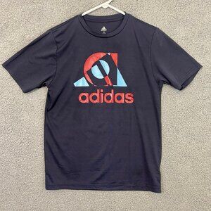 Adidas Shirt Men’s Small‎ Blue Short Sleeve Graphic Athletic Shirt